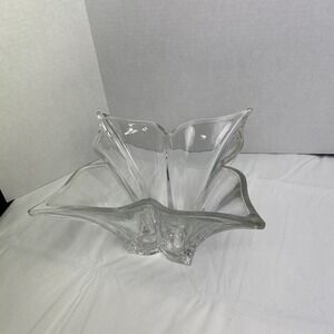 Vintage Shannon Crystal Designs of Ireland Floral Tulip Vase Clear 9" Tall